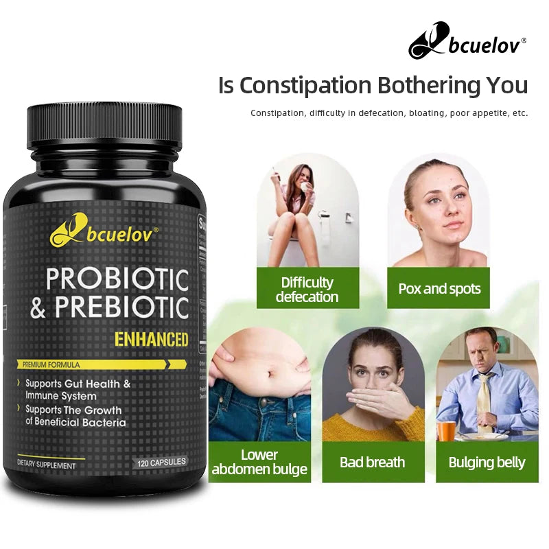 Bcuelov Probiotic and Prebiotic Dietary Supplement - Supports Gut and Digestive Health - Supports Immune System Health