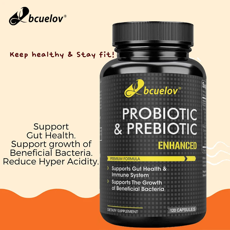 Bcuelov Probiotic and Prebiotic Dietary Supplement - Supports Gut and Digestive Health - Supports Immune System Health