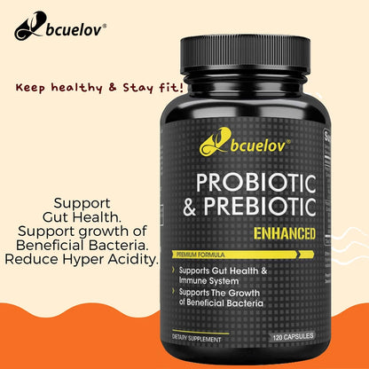 Bcuelov Probiotic and Prebiotic Dietary Supplement - Supports Gut and Digestive Health - Supports Immune System Health