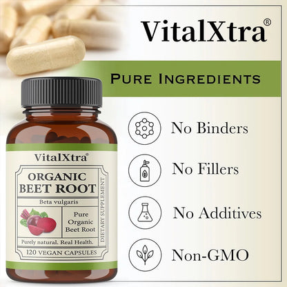 Organic Beetroot Capsules - 950mg Beetroot