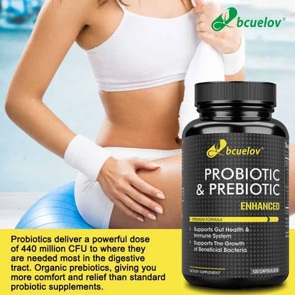 Bcuelov Probiotic and Prebiotic Dietary Supplement - Supports Gut and Digestive Health - Supports Immune System Health